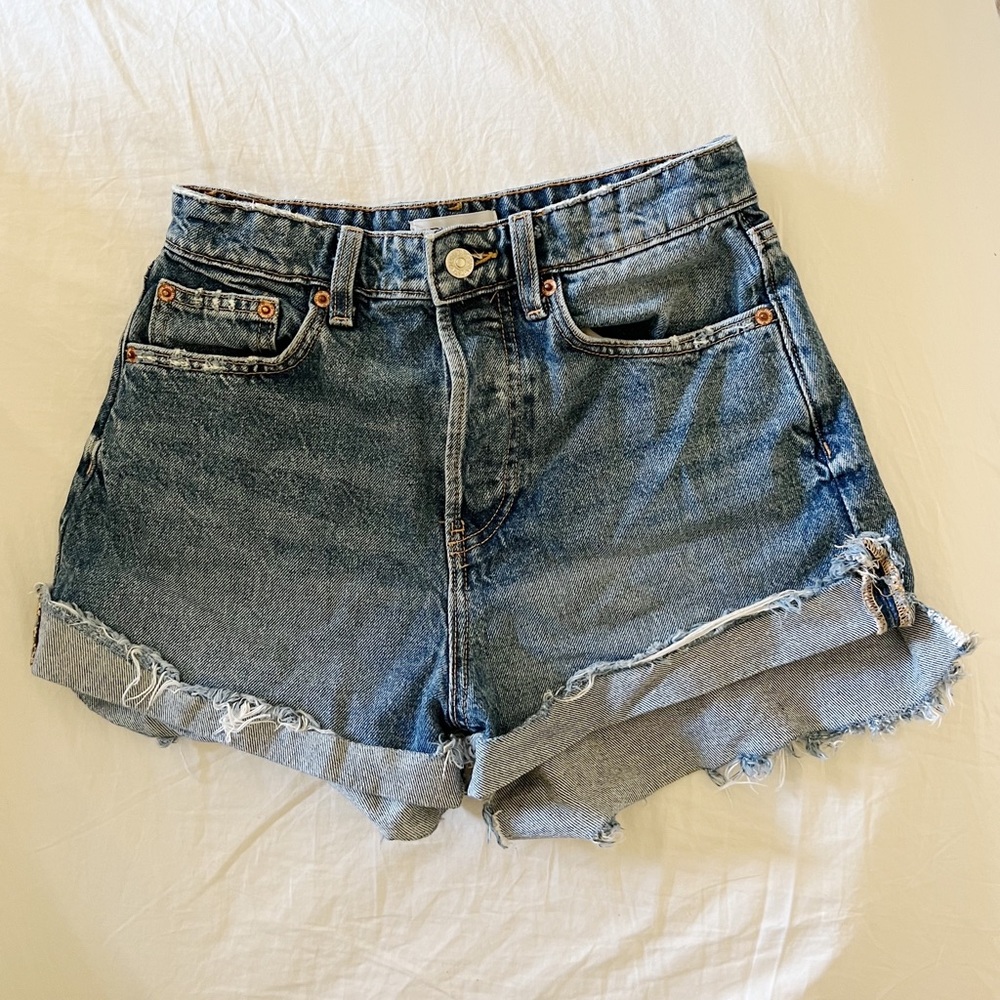 Zara High Rise Denim Shorts